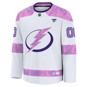 Dresovi Tampa Bay Lightning 2024-25 Fanatics Hockey Fights Cancer Practice Custom Bijela - Muške